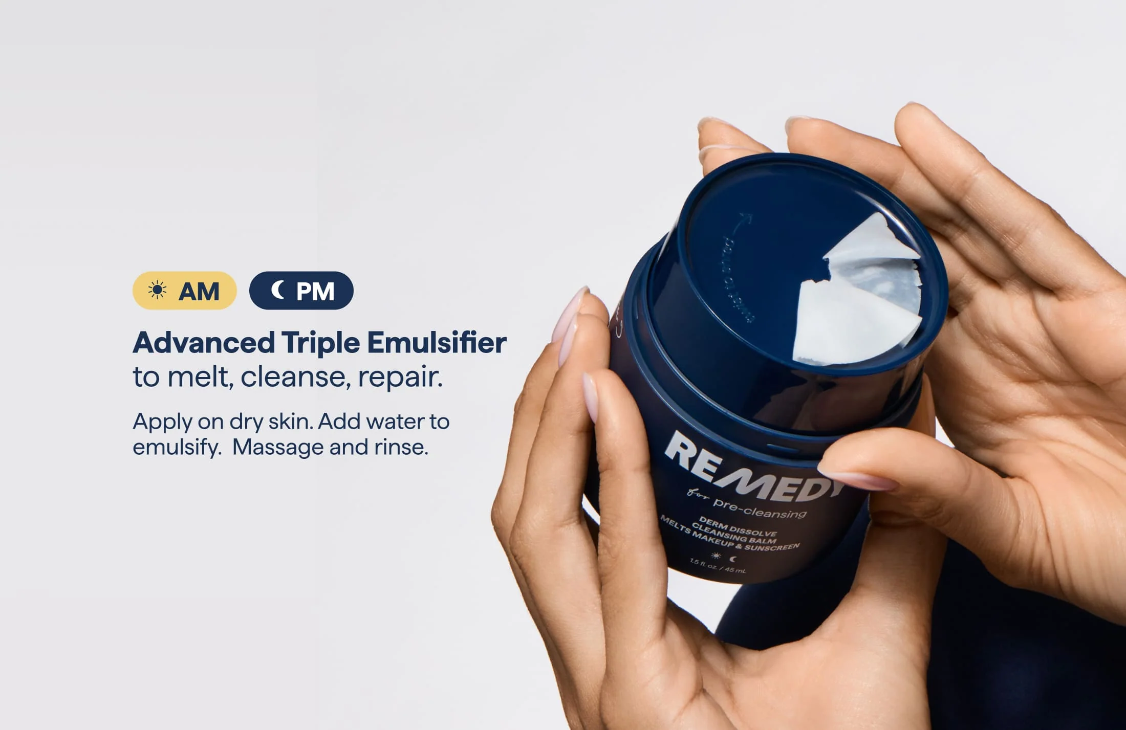 REMEDY for pre-cleansing - Derm dissolve cleansing balm and FREE Hygienic CleanSkinClub Towels - Image 8
